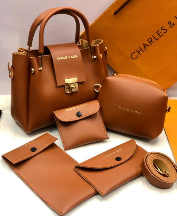 5 Pcs Shoulder Bag Set For Girls Charles & Keith Handbag - CHAUDHARY BRAND STORE