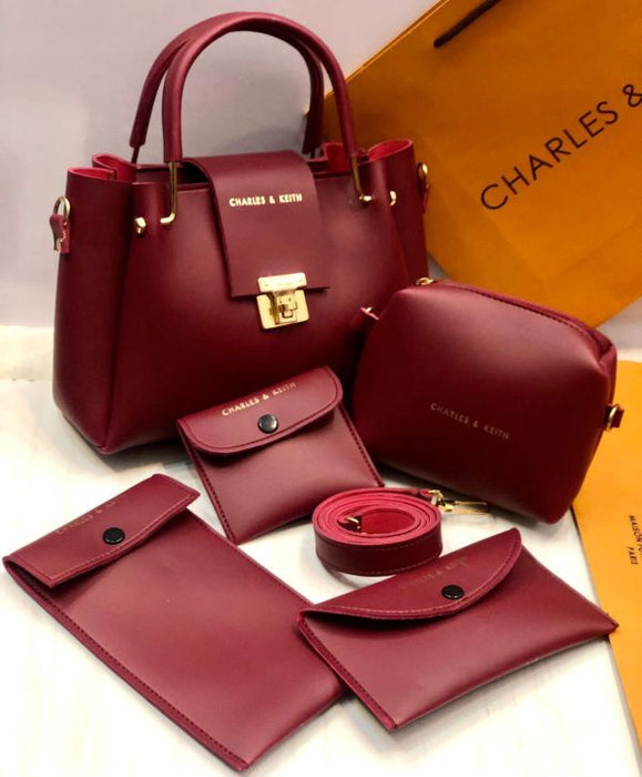 5 Pcs Shoulder Bag Set For Girls Charles & Keith Handbag - CHAUDHARY BRAND STORE