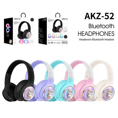 AKZ-52 Cute Cartoon Wireless Headphones | Bluetooth 5.3, HiFi Sound, TF Card & Foldable Design