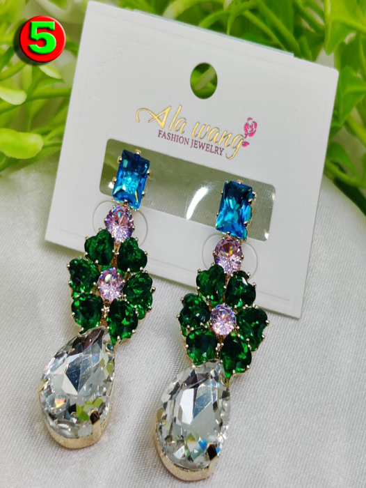 Imported Elegant Crystal Garden Drop Earrings | Artificial Jewellery For Girls & Women | Girls & Women Fashion