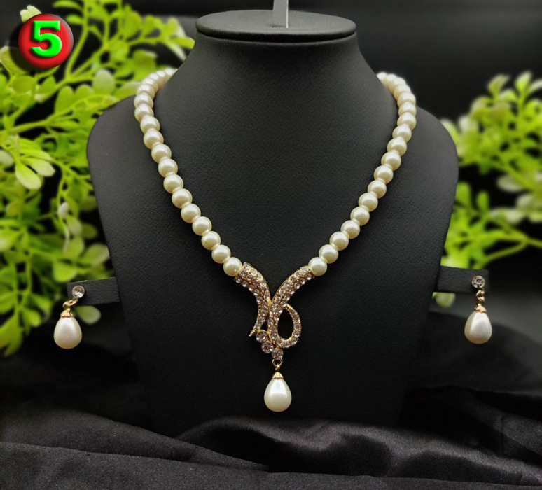 Imported Regal Pearl Embrace Necklace Set With Elegant Drop Design ✨ | Best Quality Necklace For Girls & Women | Artificial Jewellery