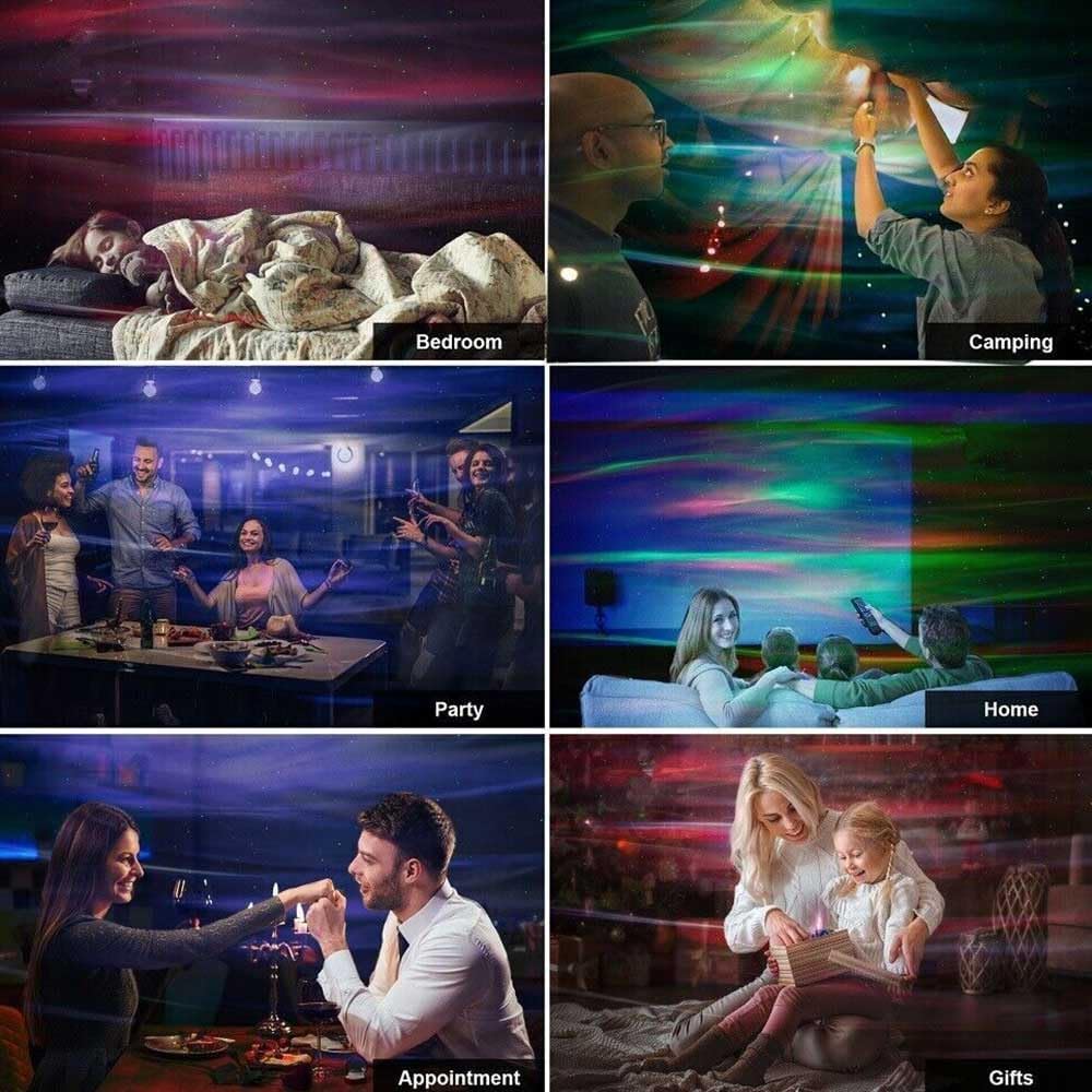 A7 LED Starry Projection Light with Remote Control | USB Galaxy Night Lamp with Music Sync Mode