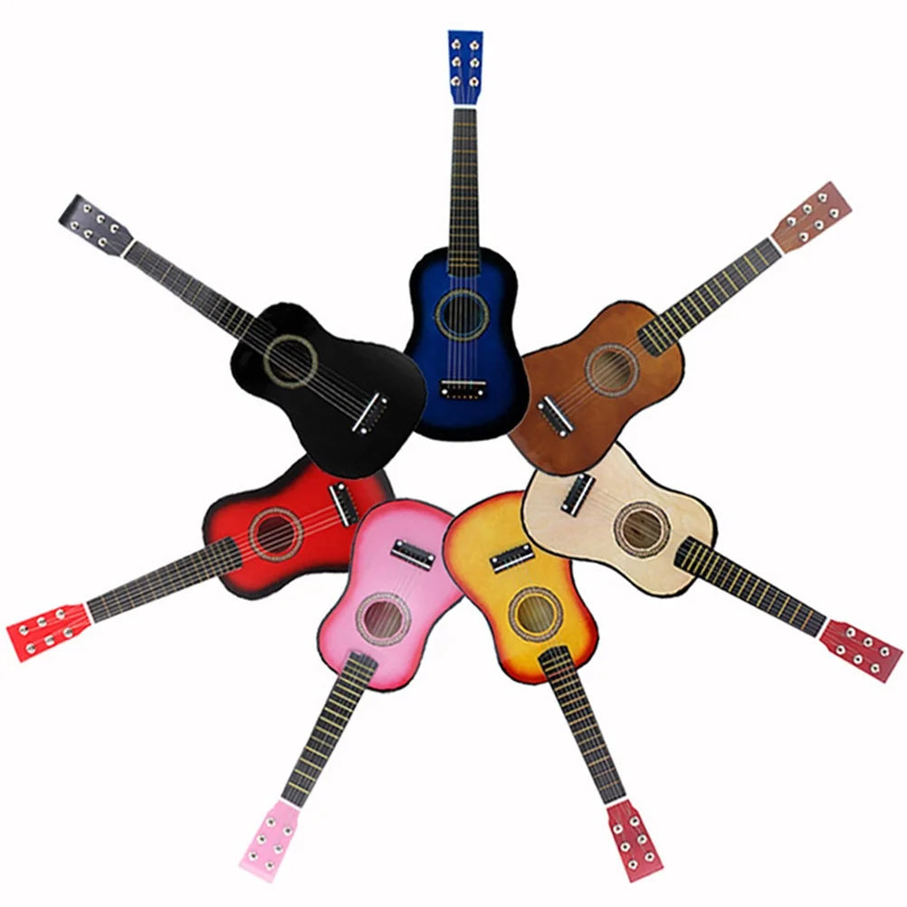 6 Strings Children Wooden Acoustic Guitar Musical Instrument Toy 23 Inch - Chaudhary Brand Store 