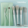 7 Pcs Makeup Brush Set Complete Lip Brush Eye Shadow Loose Powder Brush Beauty Tools With Pouch (green) - Chaudhary Brand Store 
