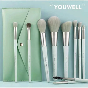 7 Pcs Makeup Brush Set Complete Lip Brush Eye Shadow Loose Powder Brush Beauty Tools With Pouch (green) - Chaudhary Brand Store 