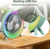 Colorful USB Rechargeable Desktop Fan | Silent Cooling, LED Ambient Light, 3-Speed Rotation