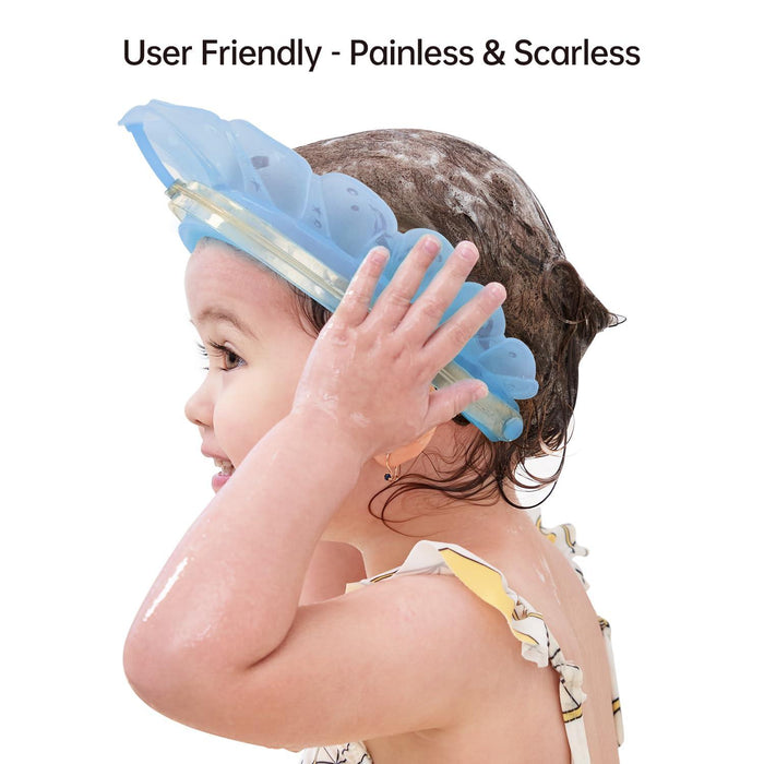 Adjustable Baby Shower Cap – Kids Water Shower Cap With Earpiece Covering And Shopper Packing (mix/random Color) (Pack Of 3)