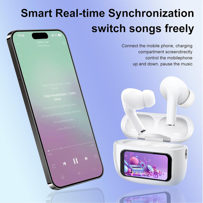 A9 Pro Earbuds Anc/enc Dauble Dark Tuch Screen Display Noise Reduction Wireless Earbuds For Android And Ios/airpods - CHAUDHARY BRAND STORE