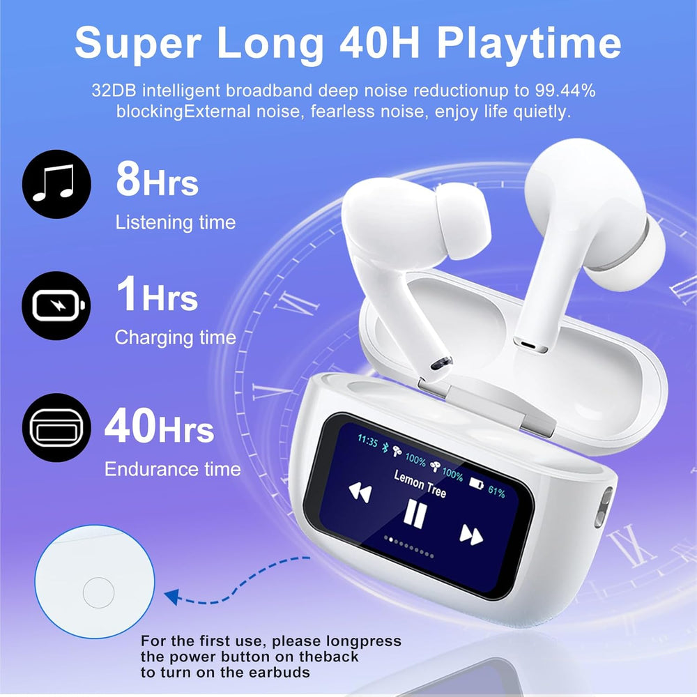 A9 Pro Earbuds Anc/enc Dauble Dark Tuch Screen Display Noise Reduction Wireless Earbuds For Android And Ios/airpods