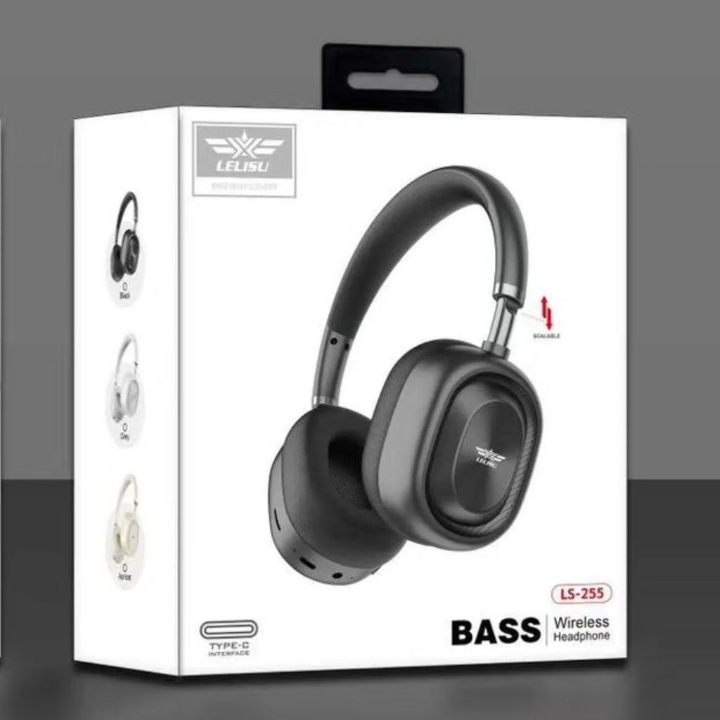 Lelisu LS-255 Bass Wireless Headphones | Bluetooth Over-Ear Headset | Type-C Charging
