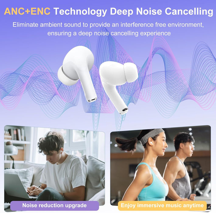 A9 Pro Earbuds Anc/enc Dauble Dark Tuch Screen Display Noise Reduction Wireless Earbuds For Android And Ios/airpods