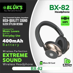 BLUK’S BX-82 Wireless Headphones | Extreme Sound Quality, Stylish Design