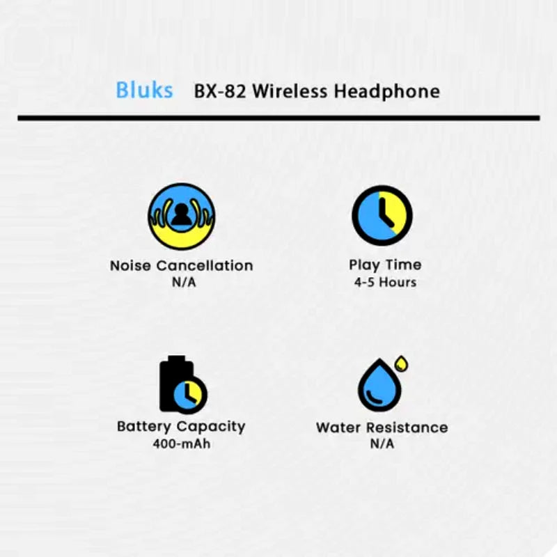 BLUK’S BX-82 Wireless Headphones | Extreme Sound Quality, Stylish Design