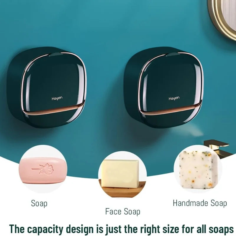 Luxury Soap Holder | Self-Adhesive Wall-Mounted Soap Case with Lid