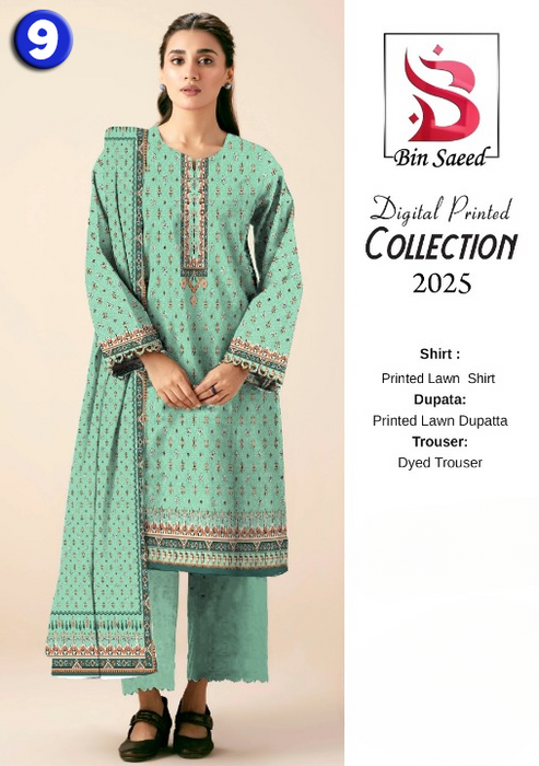 3 Piece Digital Printed Lawn Unstitched Suit - New Collection 2025 for Women! - CHAUDHARY BRAND STORE