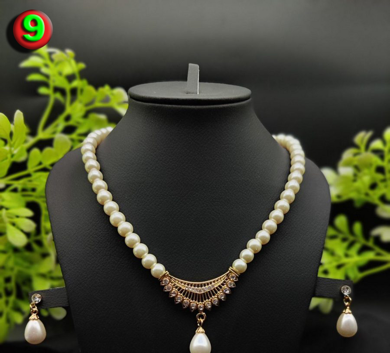 Imported Regal Pearl Embrace Necklace Set With Elegant Drop Design ✨ | Best Quality Necklace For Girls & Women | Artificial Jewellery - CHAUDHARY BRAND STORE