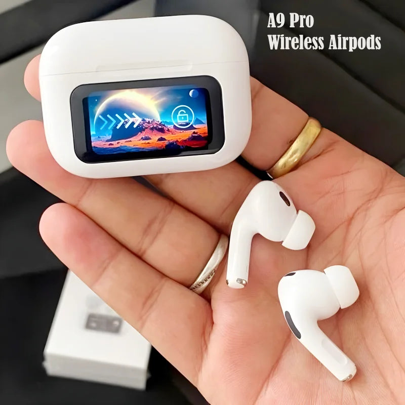 A9 Pro Wireless AirPods | Smart Touch Screen Control, ENC Noise Reduction, High Quality Sound