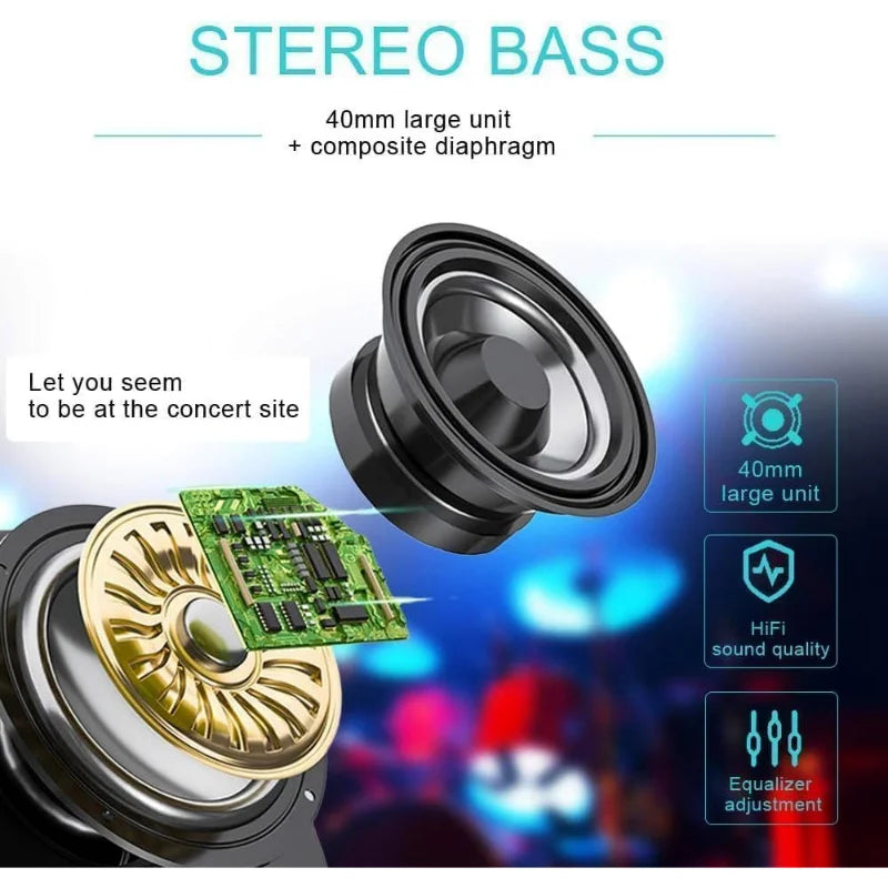 AKZ-52 Cute Cartoon Bluetooth 5.3 Wireless Headphones – HiFi Sound & Foldable Design