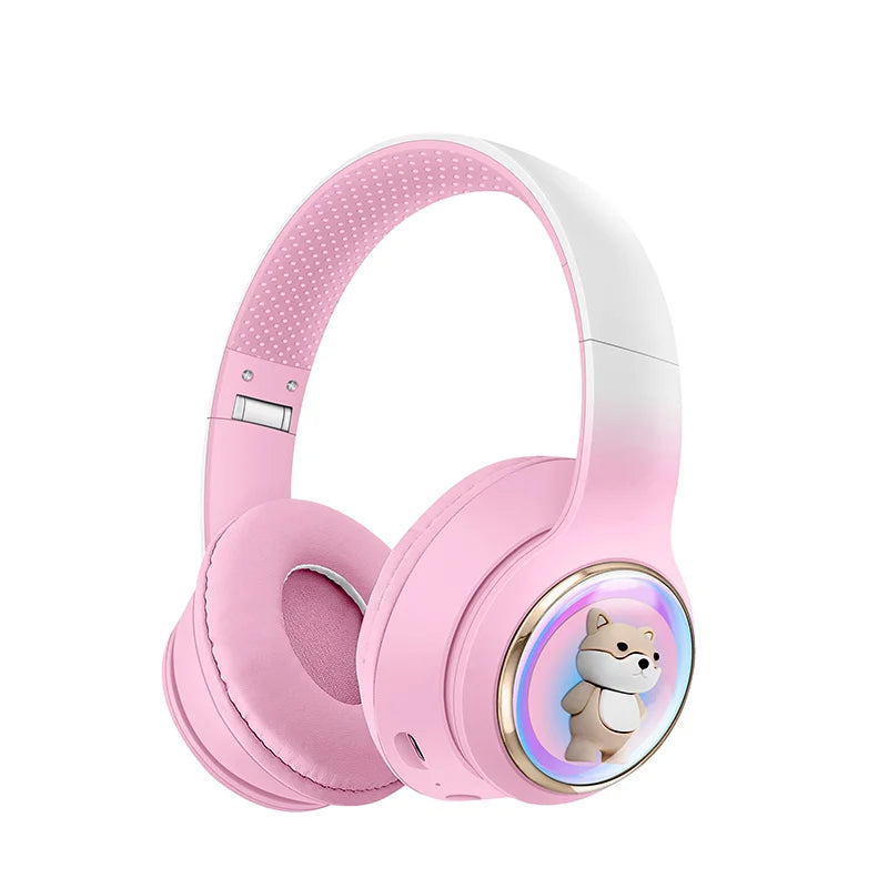 AKZ-52 Cute Cartoon Bluetooth 5.3 Wireless Headphones – HiFi Sound & Foldable Design