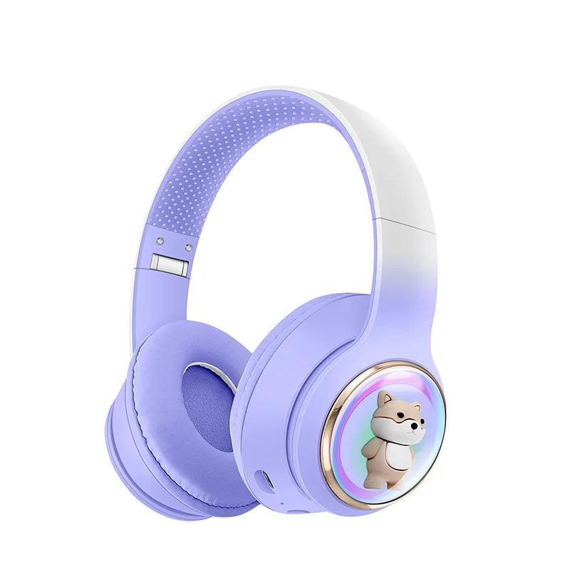 AKZ-52 Cute Cartoon Bluetooth 5.3 Wireless Headphones – HiFi Sound & Foldable Design