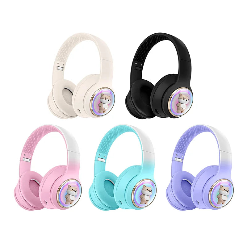 AKZ-52 Cute Cartoon Bluetooth 5.3 Wireless Headphones – HiFi Sound & Foldable Design