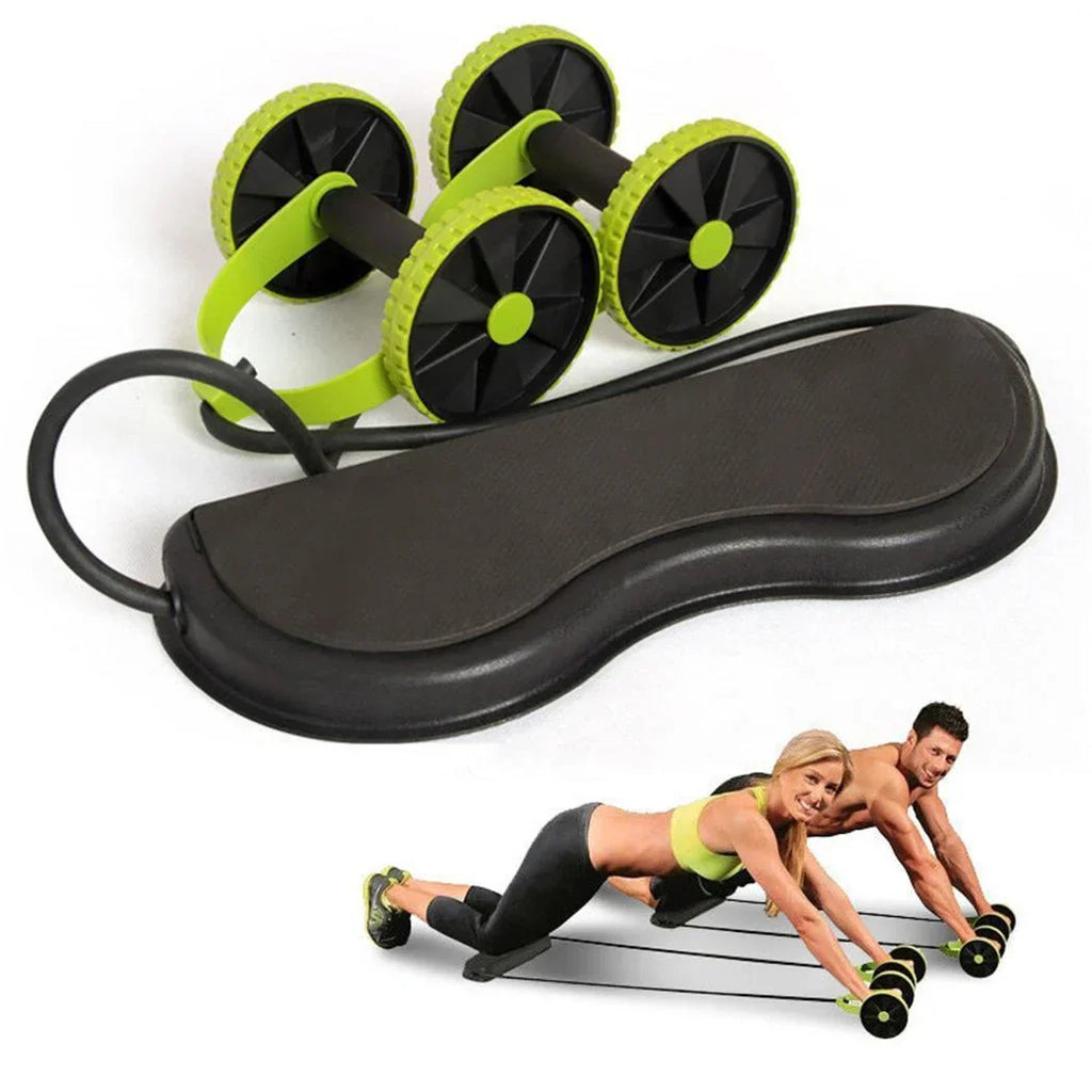 Abdominal Wheels Roller Stretch Multi-Functional Resistance Pull Rope Abdominal Muscle Trainer Exercise - Chaudhary Brand Store 