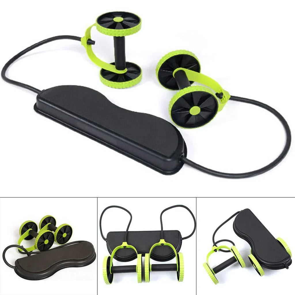 Abdominal Wheels Roller Stretch Multi-Functional Resistance Pull Rope Abdominal Muscle Trainer Exercise - Chaudhary Brand Store 