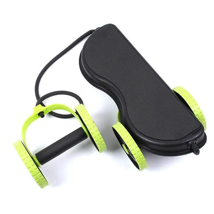 Abdominal Wheels Roller Stretch Multi-Functional Resistance Pull Rope Abdominal Muscle Trainer Exercise - Chaudhary Brand Store 