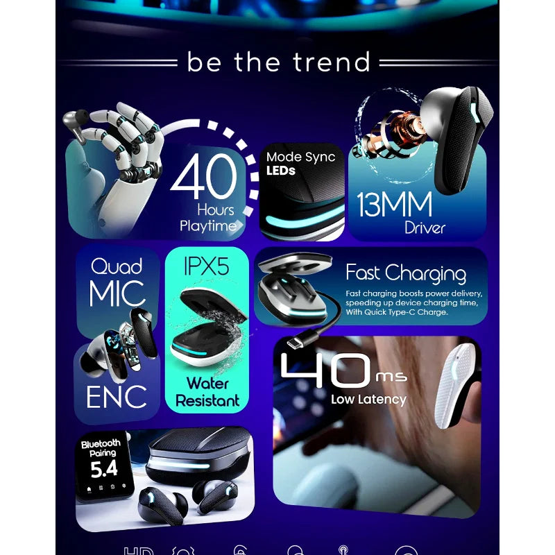 Dany Matrix Airdots 400 True Wireless Earbuds | Quad Mic ENC, Gaming Mode, 40H Playtime