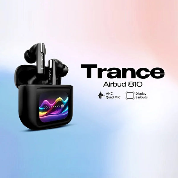 Audionic Trance Airbud 810 Smart Touch Display Earbuds | ANC, Quad Mic, High-Quality Sound, 20H Playtime