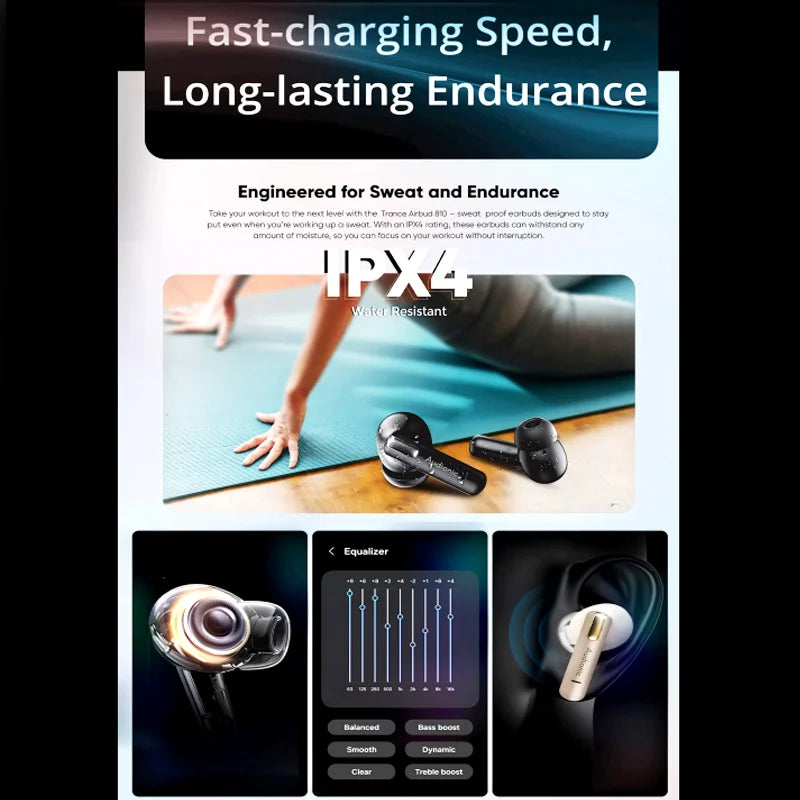 Audionic Trance Airbud 810 Smart Touch Display Earbuds | ANC, Quad Mic, High-Quality Sound, 20H Playtime