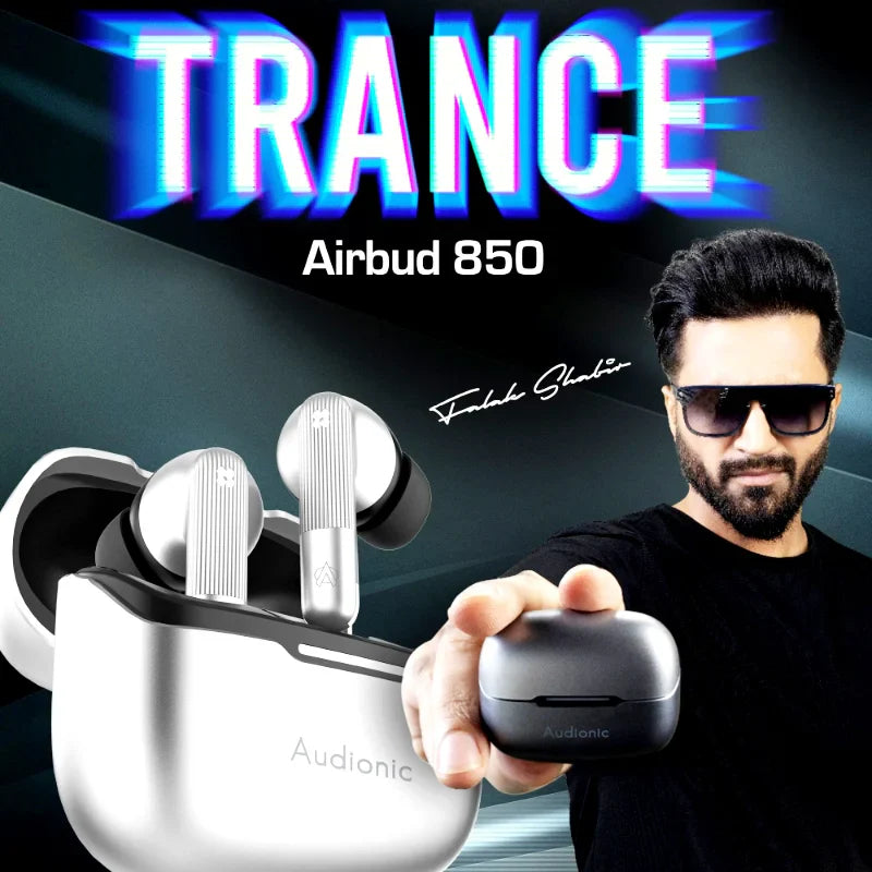 Audionic Trance Airbud 850 Wireless Earbuds | Hexa Mic ANC, 50H Playtime, 45ms Low Latency, BT 5.4 TWS
