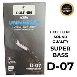 Dolphin D-07 Handsfree | Super Bass Stereo Sound | High-Quality Audio with Mic & Controls