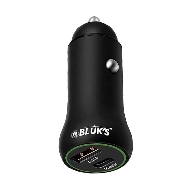 BLUK’S BX-651 48W Dual Fast Car Charger – PD Type-C & QC 3.0 Smart USB Charger