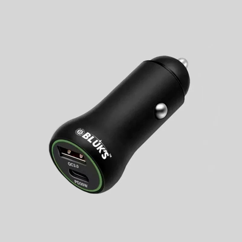 BLUK’S BX-651 48W Dual Fast Car Charger – PD Type-C & QC 3.0 Smart USB Charger