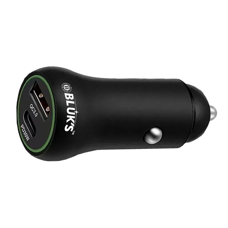 BLUK’S BX-651 48W Dual Fast Car Charger – PD Type-C & QC 3.0 Smart USB Charger