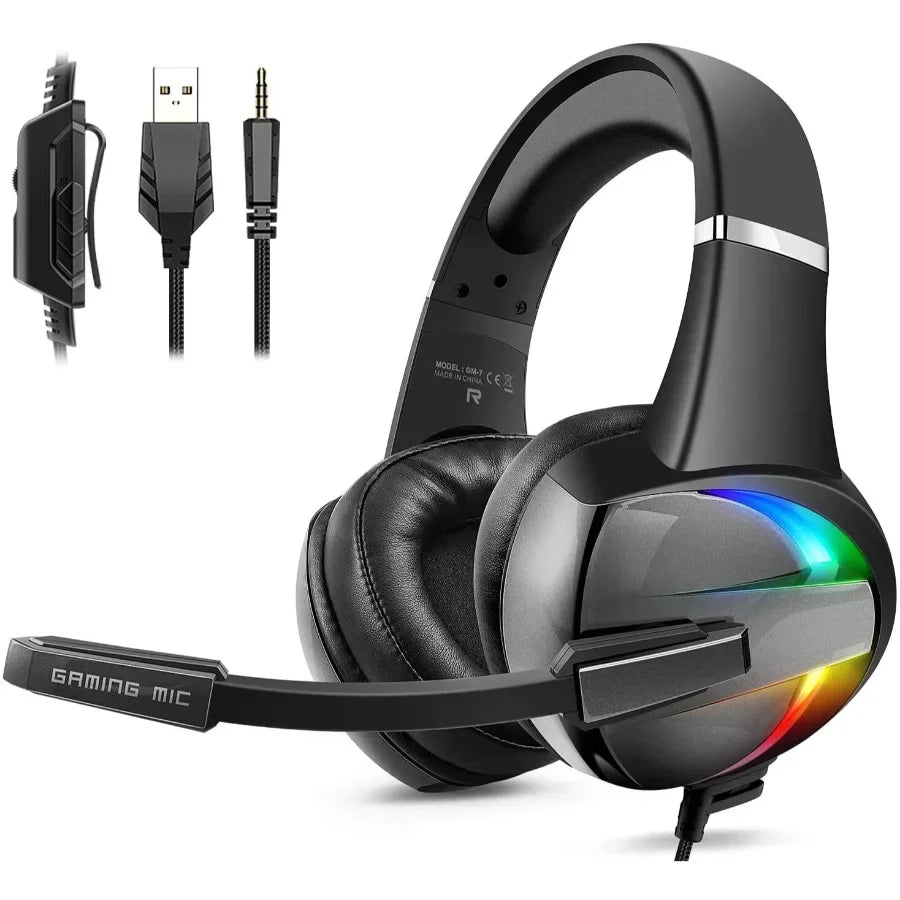 Beexcellent GM-7 RGB LED Gaming Headset 3.5mm Jack - Chaudhary Brand Store 