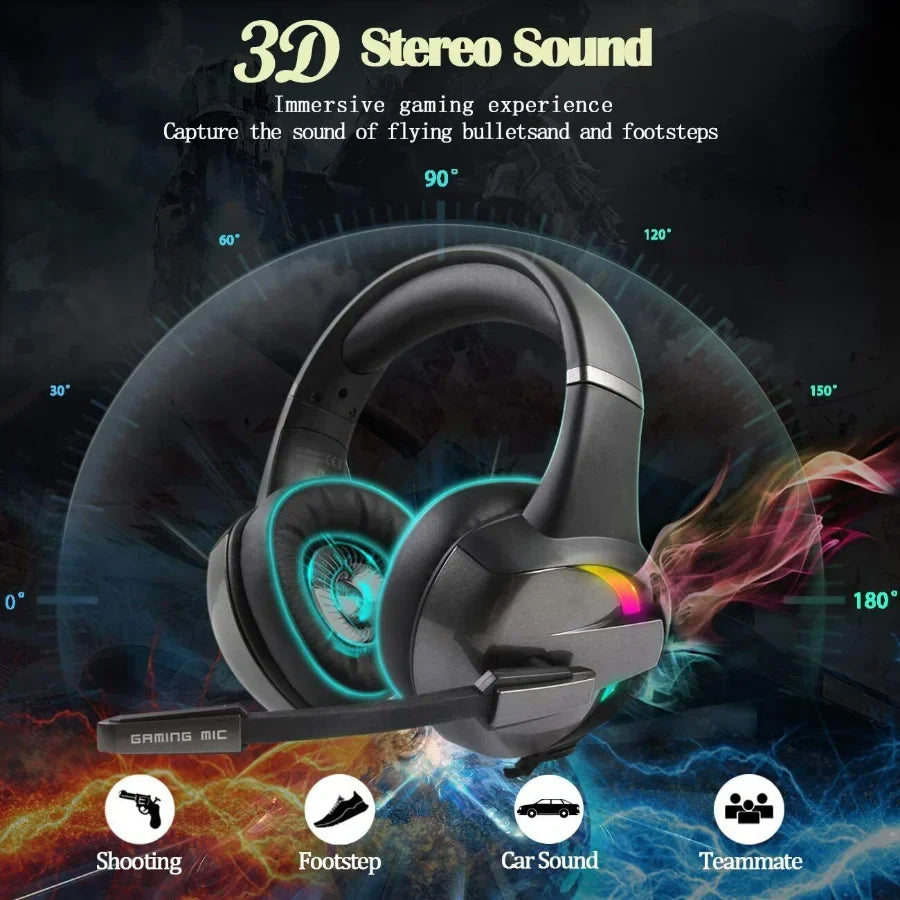 Beexcellent GM-7 RGB LED Gaming Headset 3.5mm Jack - Chaudhary Brand Store 
