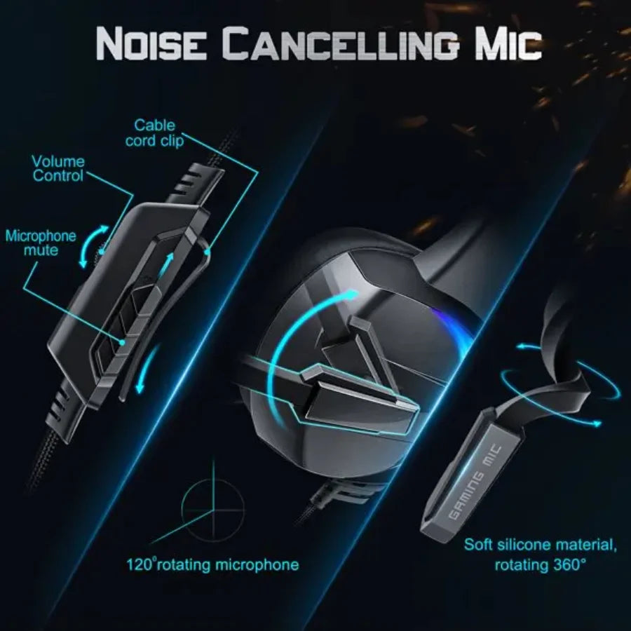 Beexcellent GM-7 RGB LED Gaming Headset 3.5mm Jack - Chaudhary Brand Store 