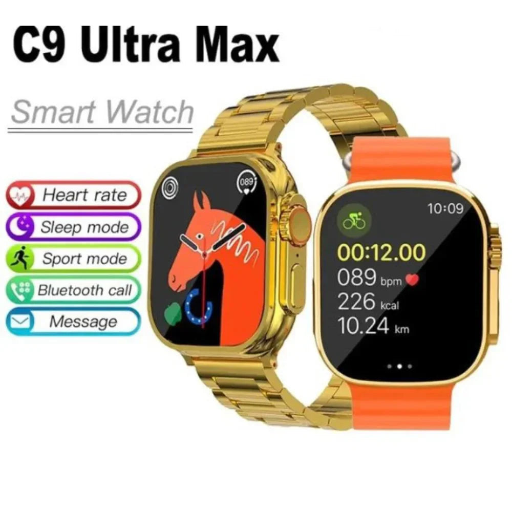 C9 Ultra Max Gold Edition Smart Watch – 2.1″ HD Display, Calls & Health Tracking Chaudhary Brand Store