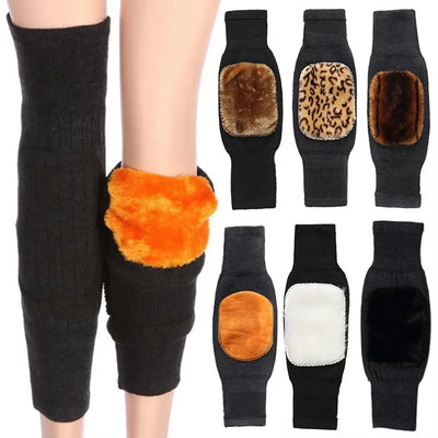Cashmere Wool Knee Brace Pads – Unisex Winter Thermal Knee Warmers for Men & Women | Soft Velvet Knee Protector (Random Color) - Chaudhary Brand Store 