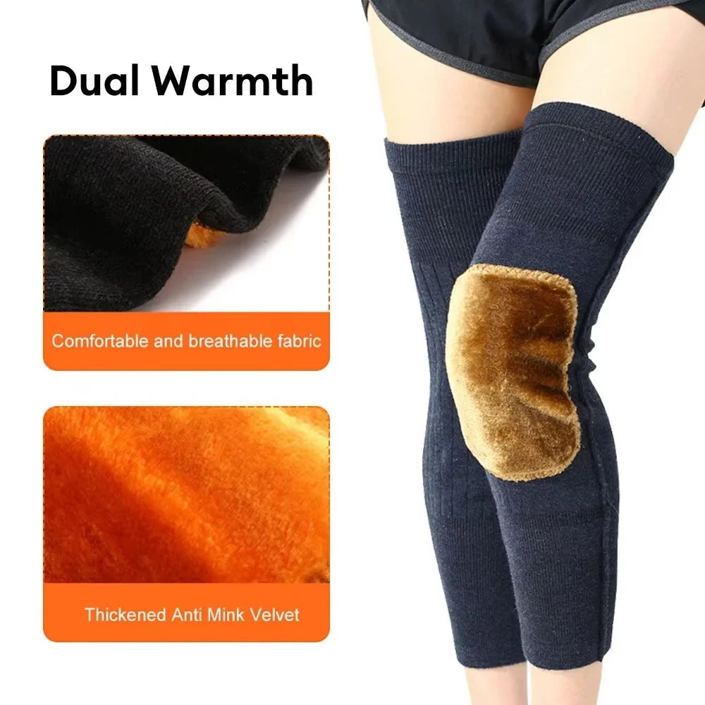 Cashmere Wool Knee Brace Pads – Unisex Winter Thermal Knee Warmers for Men & Women | Soft Velvet Knee Protector (Random Color) - Chaudhary Brand Store 