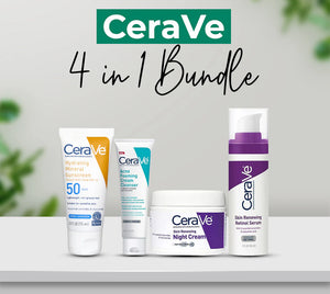 CeraVe 4-in-1 Skincare Kit | Cleanser, Serum, Sunblock & Night reCam | Dermatologist-Approved Routine