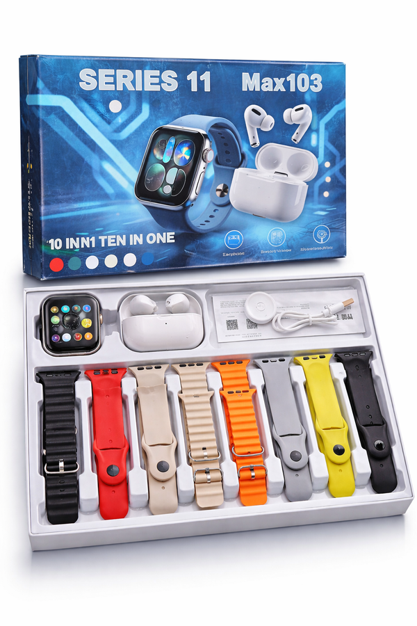 10-in-1 Smartwatch with Wireless Earbuds Combo
