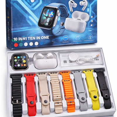 10-in-1 Smartwatch with Wireless Earbuds Combo