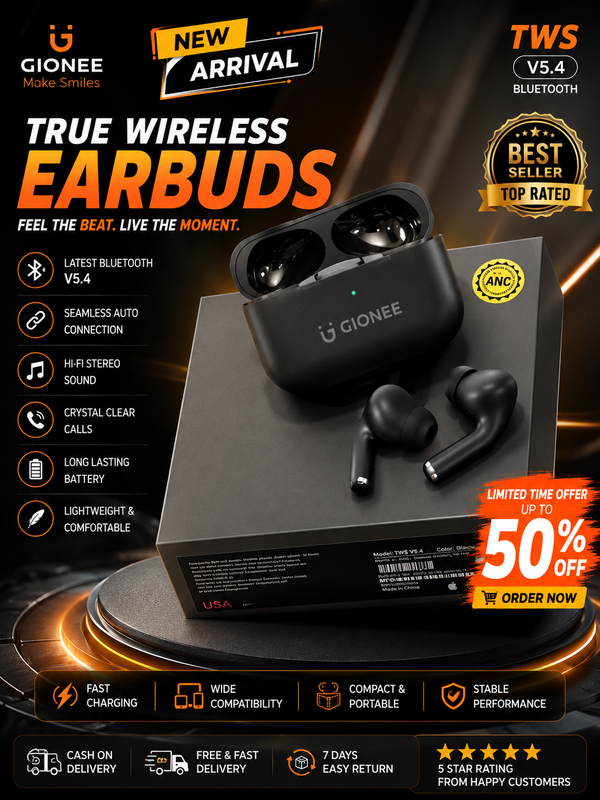Pro 2 Wireless Earbuds Bluetooth 5.3 | ANC | Touch Control | Long Battery Backup