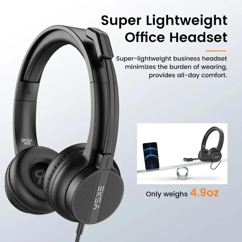 EKSA H12 3.5mm Stereo Wired Headset With Microphone For Call Center And Gaming - Chaudhary Brand Store 