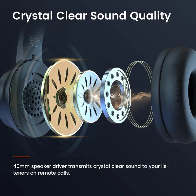 EKSA H12 3.5mm Stereo Wired Headset With Microphone For Call Center And Gaming - Chaudhary Brand Store 