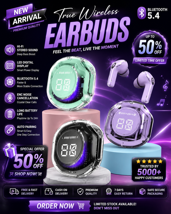 Air 39 Wireless Earbuds Bluetooth 5.1 | HD Sound | Touch Control | Compact Design