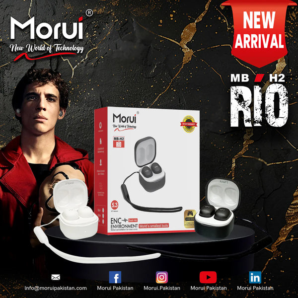Morui MB-H2 RIO Wireless Earbuds Studio Sound 1 Year Warranty